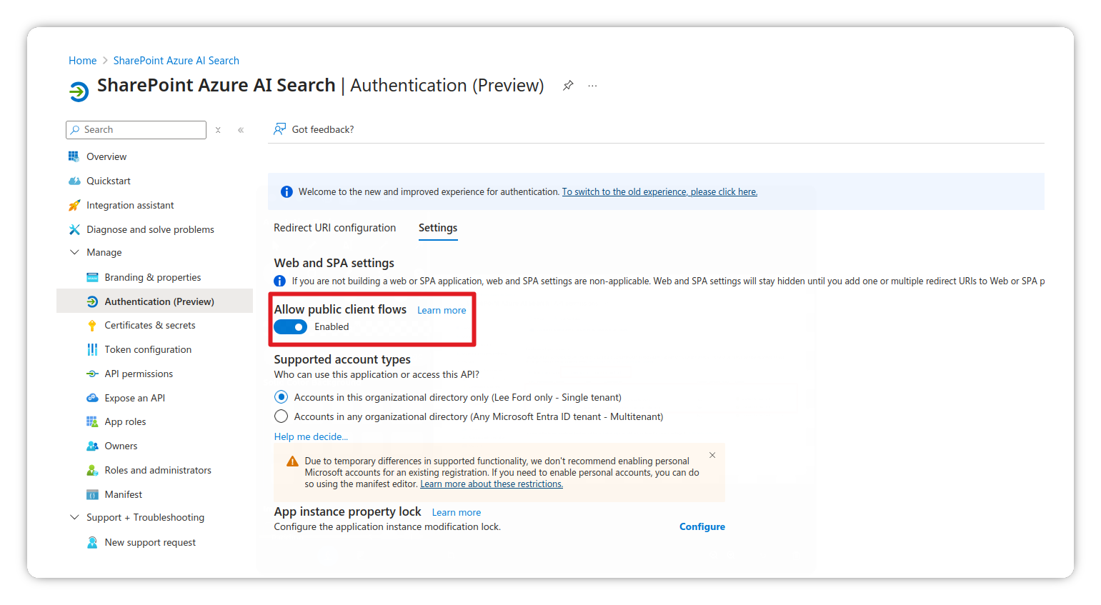 Enable public client flows