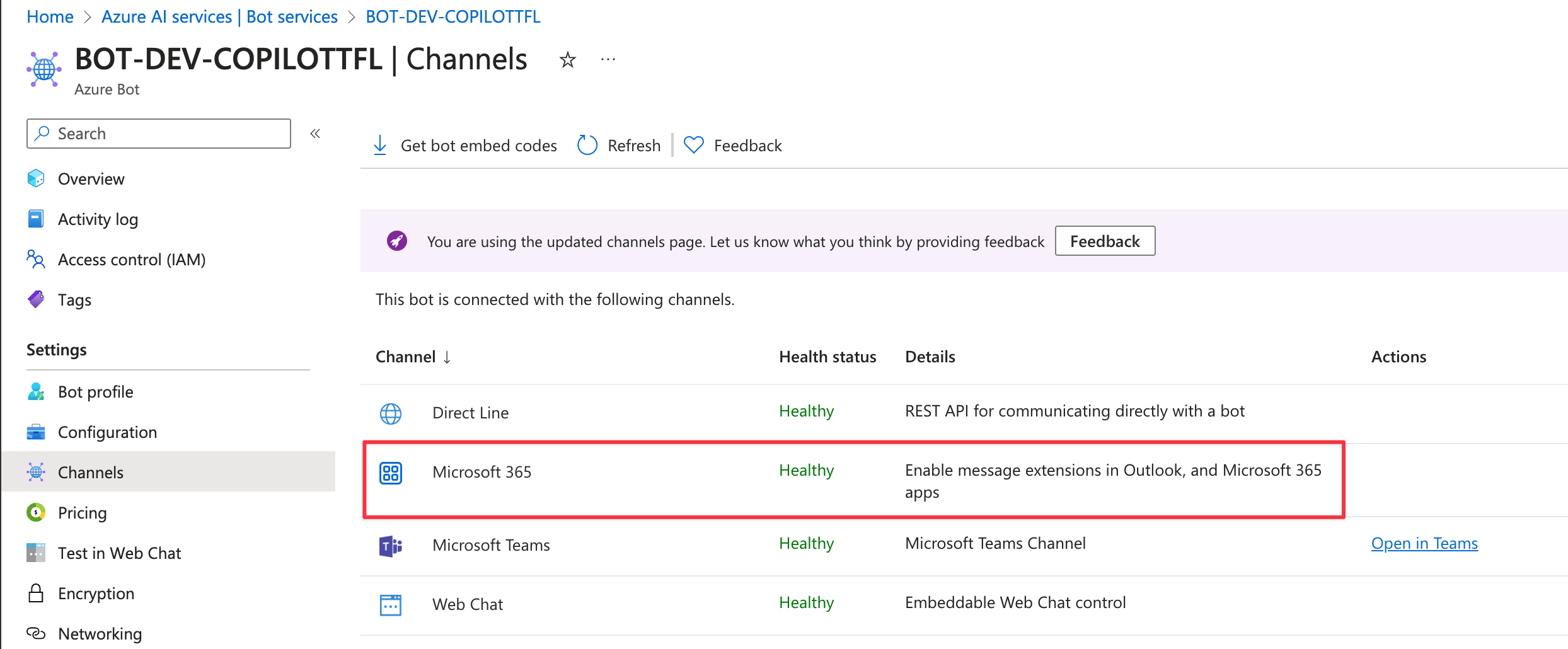 Bot channels