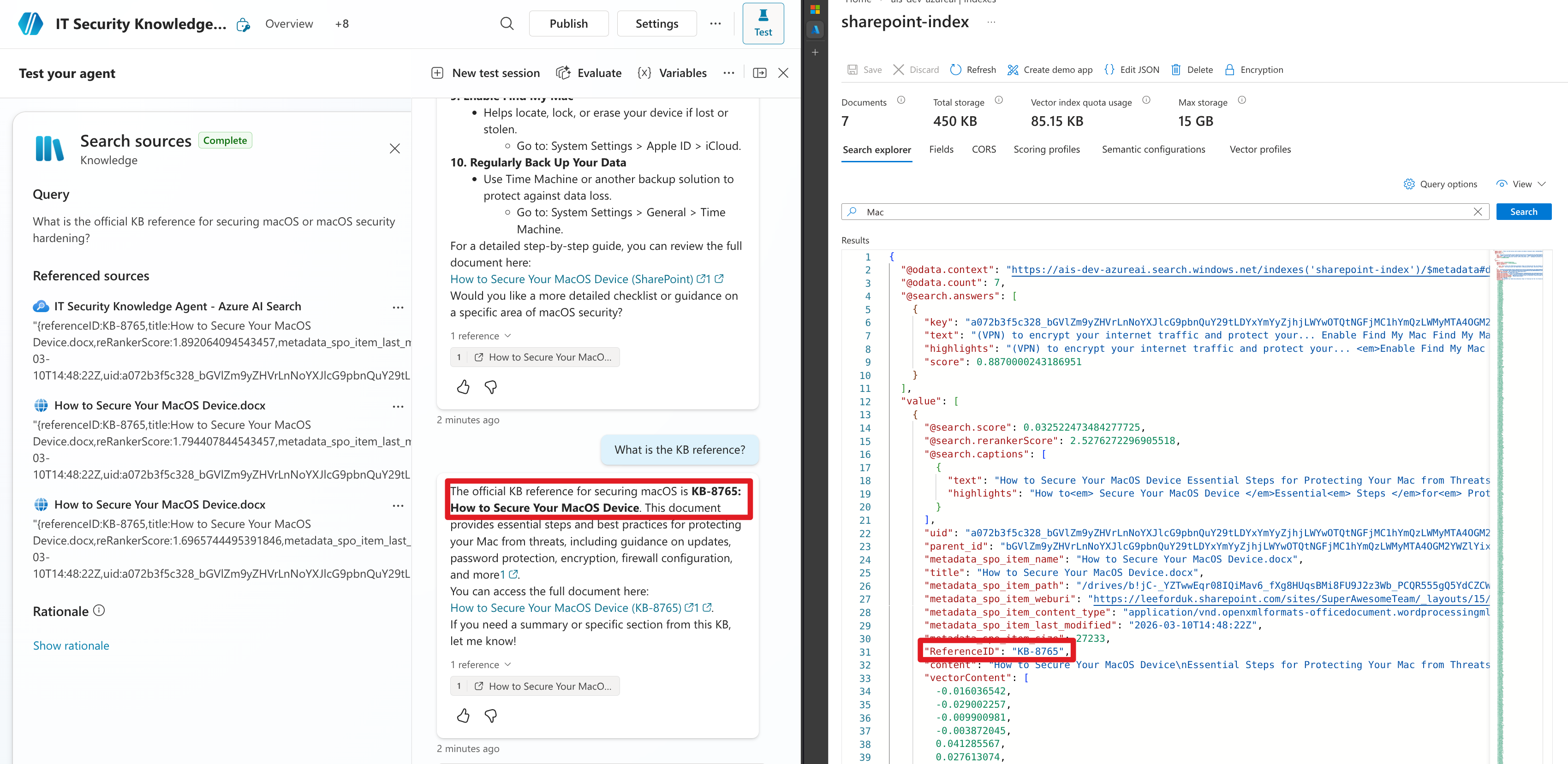 SharePoint properties indexed with Azure AI Search